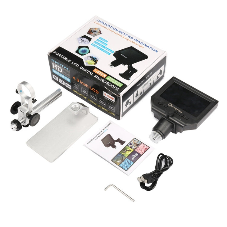 G600A HD Mobile Phone Repair Microscope 4.3 Inch Screen Digital Microscope Electron Microscope(US Plug) - Digital Microscope by PMC Jewellery | Online Shopping South Africa | PMC Jewellery | Buy Now Pay Later Mobicred