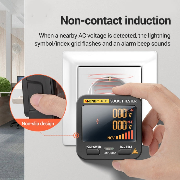 ANENG AC11 Multifunctional Digital Display Socket Tester Electrical Ground Wire Tester(EU Plug) - Current & Voltage Tester by ANENG | Online Shopping South Africa | PMC Jewellery | Buy Now Pay Later Mobicred