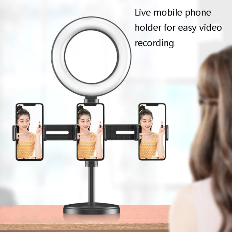 2 PCS Desktop Universal Retractable Multifunctional Mobile Phone Live Broadcast Stand, Specification: Double Positions With Fill Light - Stand by PMC Jewellery | Online Shopping South Africa | PMC Jewellery | Buy Now Pay Later Mobicred