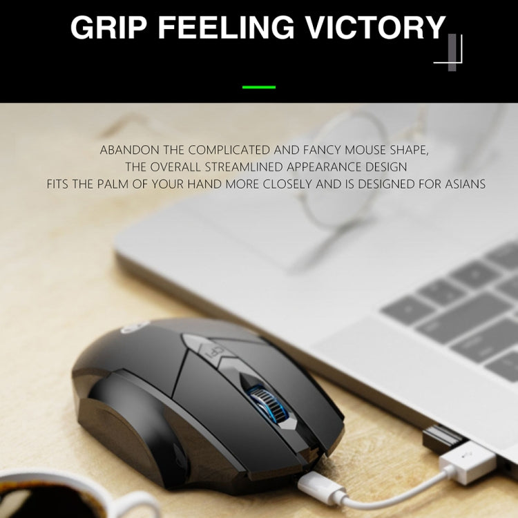 Inphic A1 6 Keys 1000/1200/1600 DPI Home Gaming Wireless Mechanical Mouse, Colour: Black Wireless+Bluetooth 4.0+Bluetooth 5.0 - Wireless Mice by Inphic | Online Shopping South Africa | PMC Jewellery | Buy Now Pay Later Mobicred