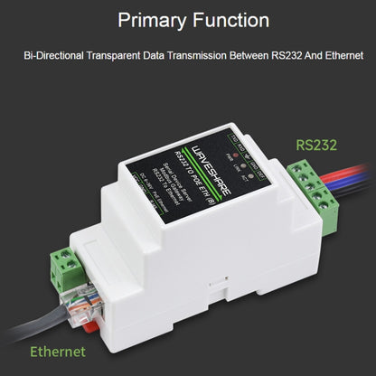 Waveshare 23951 Industrial Serial Server RS232 to RJ45 Ethernet TCP/IP to Serial with POE - Other Accessories by WAVESHARE | Online Shopping South Africa | PMC Jewellery | Buy Now Pay Later Mobicred