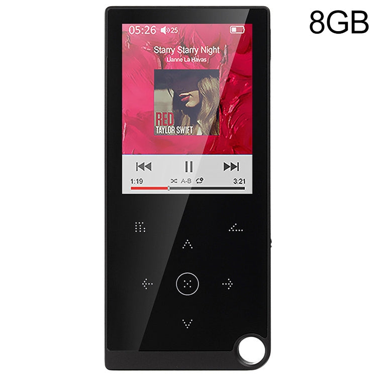 E05 2.4 inch Touch-Button MP4 / MP3 Lossless Music Player, Support E-Book / Alarm Clock / Timer Shutdown, Memory Capacity: 8GB without Bluetooth(Black) - MP4 Player by PMC Jewellery | Online Shopping South Africa | PMC Jewellery | Buy Now Pay Later Mobicred