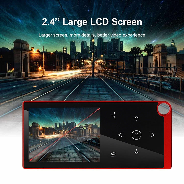 E05 2.4 inch Touch-Button MP4 / MP3 Lossless Music Player, Support E-Book / Alarm Clock / Timer Shutdown, Memory Capacity: 16GB without Bluetooth(Red) - MP4 Player by PMC Jewellery | Online Shopping South Africa | PMC Jewellery | Buy Now Pay Later Mobicred