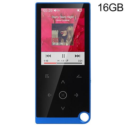 E05 2.4 inch Touch-Button MP4 / MP3 Lossless Music Player, Support E-Book / Alarm Clock / Timer Shutdown, Memory Capacity: 16GB without Bluetooth(Blue) - MP4 Player by PMC Jewellery | Online Shopping South Africa | PMC Jewellery | Buy Now Pay Later Mobicred