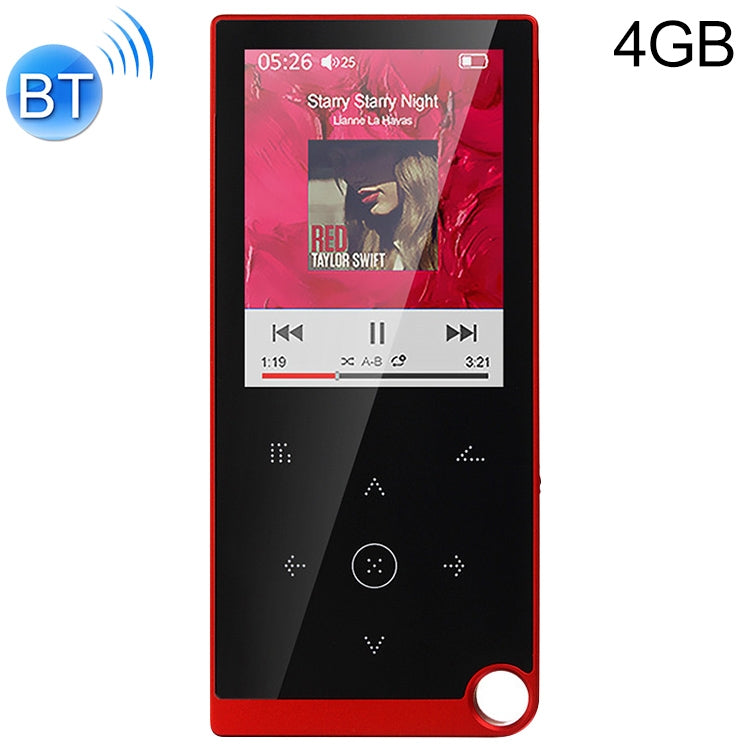 E05 2.4 inch Touch-Button MP4 / MP3 Lossless Music Player, Support E-Book / Alarm Clock / Timer Shutdown, Memory Capacity: 4GB Bluetooth Version(Red) - MP4 Player by PMC Jewellery | Online Shopping South Africa | PMC Jewellery | Buy Now Pay Later Mobicred