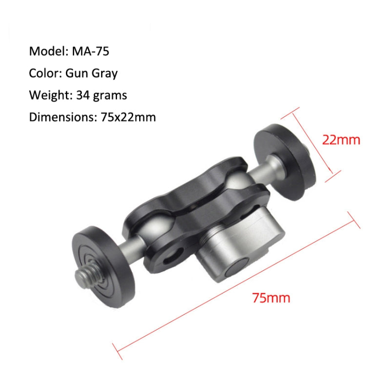 MA-75 Gun Gray YJ Magic Arm Bracket Mount 1/4 inch Ball Head Magic Arm - Camera Gimbal by PMC Jewellery | Online Shopping South Africa | PMC Jewellery