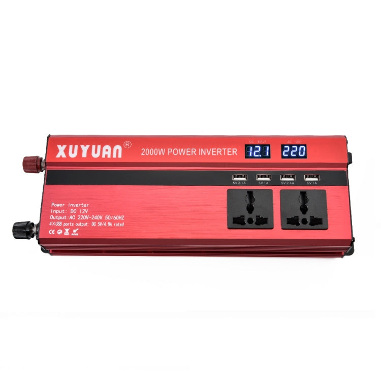 XUYUAN 2000W Car Inverter with USB Display Converter, Specification: 12V to 220V -  by Car Inverter | Online Shopping South Africa | PMC Jewellery | Buy Now Pay Later Mobicred