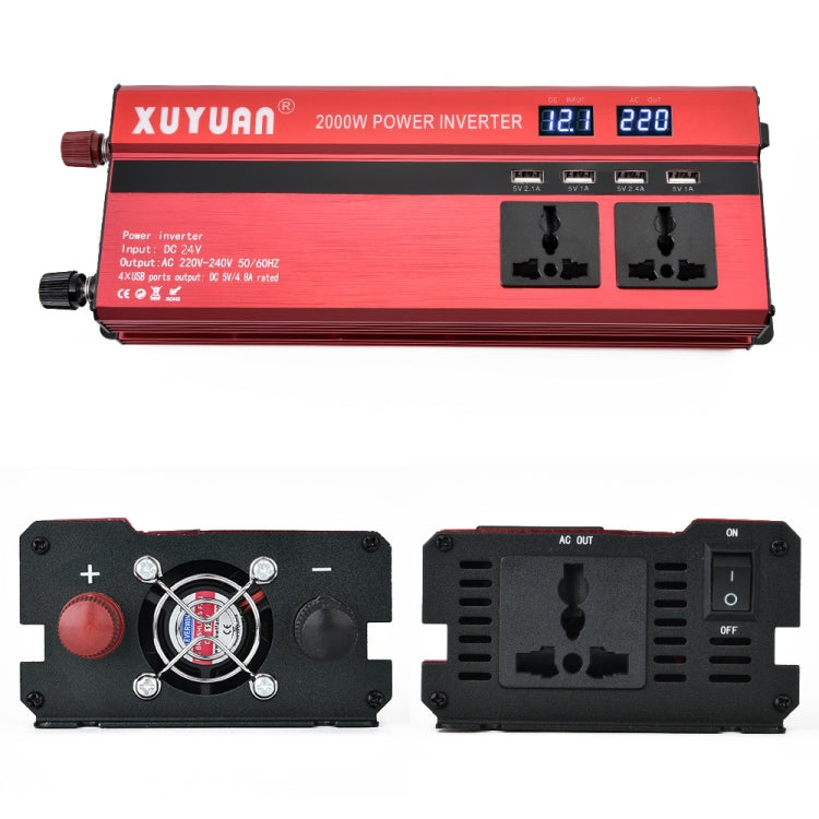 XUYUAN 2000W Car Inverter with USB Display Converter, Specification: 24V to 220V -  by Car Inverter | Online Shopping South Africa | PMC Jewellery | Buy Now Pay Later Mobicred