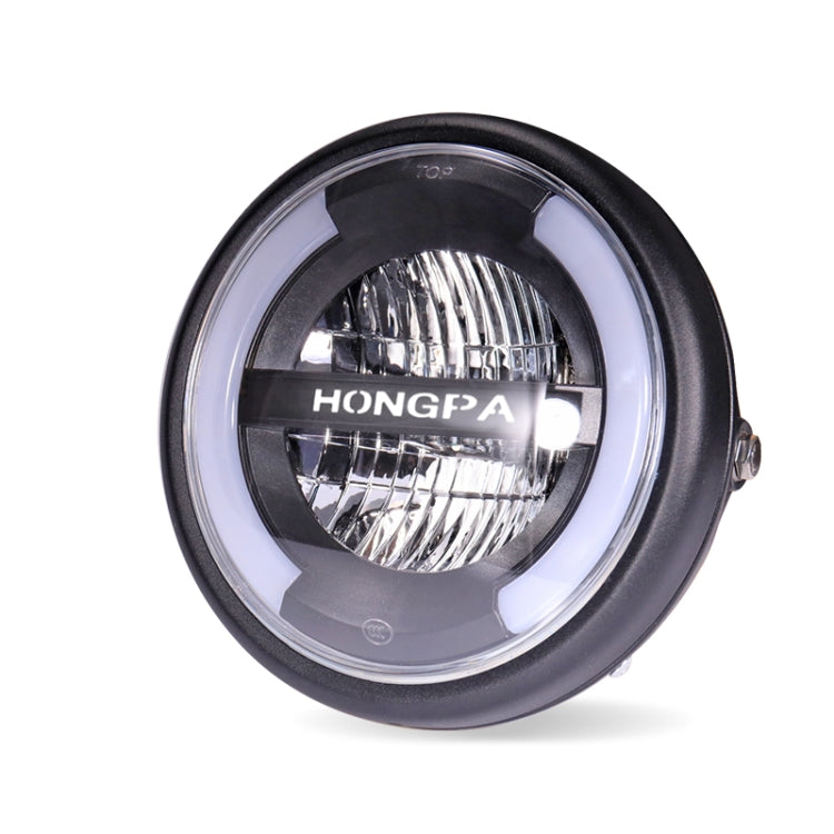 HONGPA Motorcycle Retro Headlights Modified Parts LED General Metal Headlights(Matte Black) - Headlights by PMC Jewellery | Online Shopping South Africa | PMC Jewellery | Buy Now Pay Later Mobicred