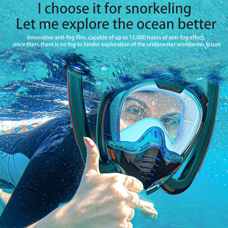 Snorkeling Mask Double Tube Silicone Full Dry Diving Mask Adult Swimming Mask Diving Goggles, Size: S/M(White/Blue) - Diving Mask by PMC Jewellery | Online Shopping South Africa | PMC Jewellery | Buy Now Pay Later Mobicred