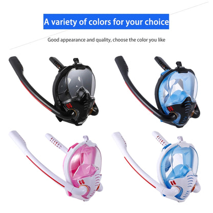 Snorkeling Mask Double Tube Silicone Full Dry Diving Mask Adult Swimming Mask Diving Goggles, Size: S/M(Black/Blue) - Diving Mask by PMC Jewellery | Online Shopping South Africa | PMC Jewellery | Buy Now Pay Later Mobicred