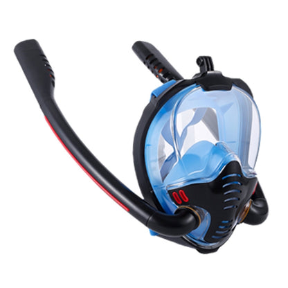 Snorkeling Mask Double Tube Silicone Full Dry Diving Mask Adult Swimming Mask Diving Goggles, Size: L/XL(Black/Blue) - Diving Mask by PMC Jewellery | Online Shopping South Africa | PMC Jewellery | Buy Now Pay Later Mobicred