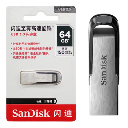 SanDisk CZ73 USB 3.0 High Speed Metal U Disk, Capacity: 64GB(Black) - USB Flash Drives by SanDisk | Online Shopping South Africa | PMC Jewellery | Buy Now Pay Later Mobicred