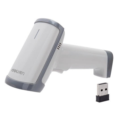 Deli 14950 One-Dimensional Two-Dimensional Scanner Supermarket Catering Scanning Gun, Model: Wireless (White) - Barcode Scanner by Deli | Online Shopping South Africa | PMC Jewellery | Buy Now Pay Later Mobicred