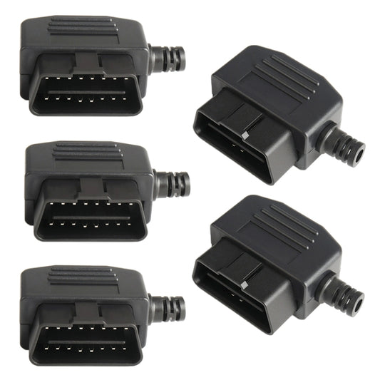 5 PCS 16PIN Car Male Connector OBD2 Connector Plug + Shell + Line Card + Screw OBD Plug J1962M - Cables & Connectors by PMC Jewellery | Online Shopping South Africa | PMC Jewellery