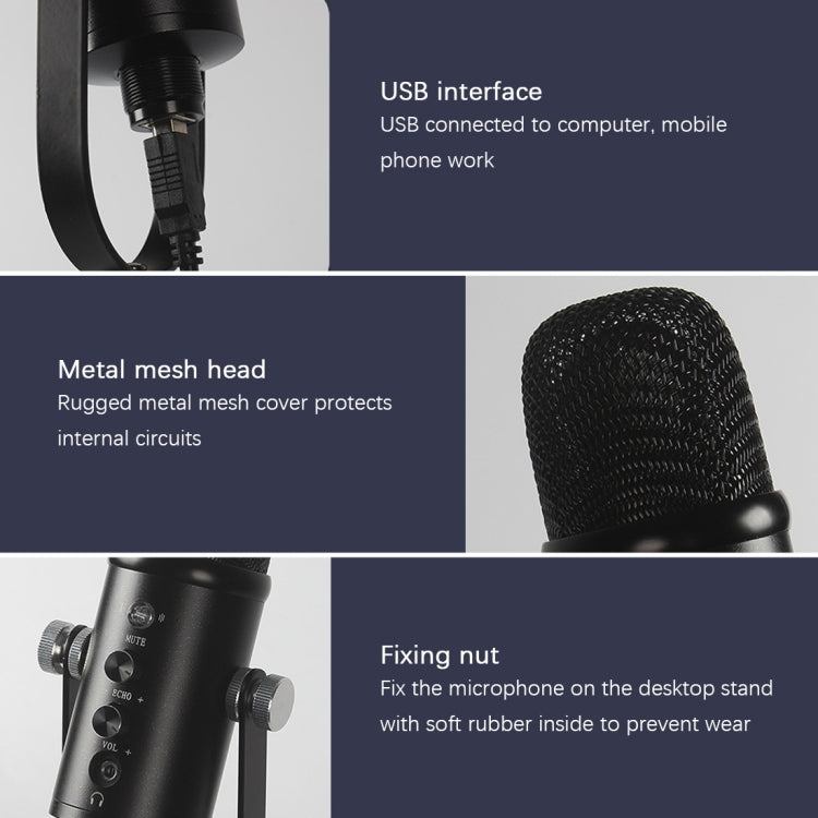 BM-86 USB Condenser Microphone Voice Recording Computer Microphone Live Broadcast Equipment Set, Specification: Standard+Small Blowout Prevention Net - Microphone by PMC Jewellery | Online Shopping South Africa | PMC Jewellery | Buy Now Pay Later Mobicred