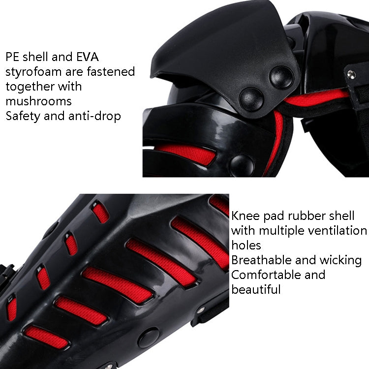 SULAITE Motorcycle Outdoor Riding Anti-Fall Protective Gear Knee Pads(Black Red) - Protective Gear by SULAITE | Online Shopping South Africa | PMC Jewellery | Buy Now Pay Later Mobicred