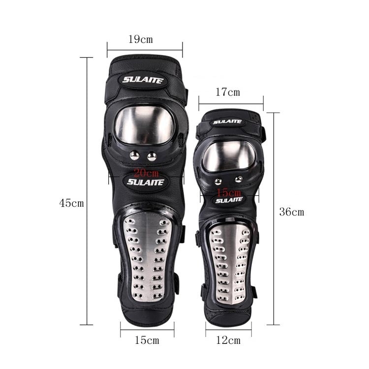 SULAITE GT341 Motorcycle Stainless Steel Knee Pads Elbow Pads Off-Road Cycling Racing Anti-Fall Sports Protective Gear - Protective Gear by SULAITE | Online Shopping South Africa | PMC Jewellery | Buy Now Pay Later Mobicred