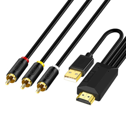 1m JingHua HDMI-3RCA HDMI To 3RCA Conversion Cable Set-Top TV Projector AV Lotus Converter Cable - Cable by JingHua | Online Shopping South Africa | PMC Jewellery | Buy Now Pay Later Mobicred