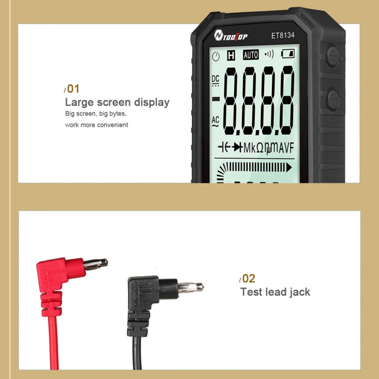 TOOLTOP ET8134 4.7 Inch LCD Full-Screen Multimeter With Color Change Alarm Function - Digital Multimeter by PMC Jewellery | Online Shopping South Africa | PMC Jewellery | Buy Now Pay Later Mobicred