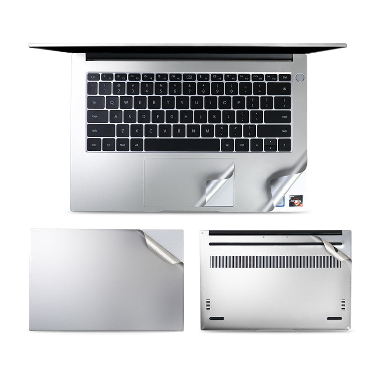 JRC 4 In 1 0.2mm Metal Texture Upper Cover Film + Bottom Cover Film + Full-Support Film + Touchpad Film Laptop Body Protective Film Sticker Set For Huawei Matebook D 14 inch (Silver) - Protector Sticker by JRC | Online Shopping South Africa | PMC Jewellery | Buy Now Pay Later Mobicred