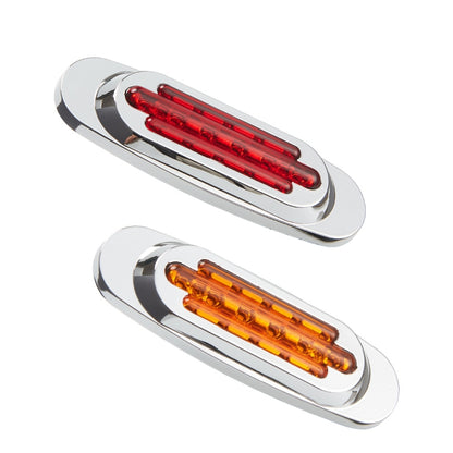 12-24V 16 LEDs Electroplating Side Lights Side Tail Lights Cargo Truck Modification Light, Colour: Yellow (2 Lines Always Bright) - Warning Lights by PMC Jewellery | Online Shopping South Africa | PMC Jewellery | Buy Now Pay Later Mobicred