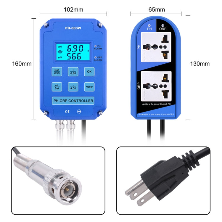 KL-803W Mobile Phone WIFI Monitoring Digital Acid-Base And Redox Controller Household PH Meter, EU Plug - PH & Moisture Meter by PMC Jewellery | Online Shopping South Africa | PMC Jewellery | Buy Now Pay Later Mobicred