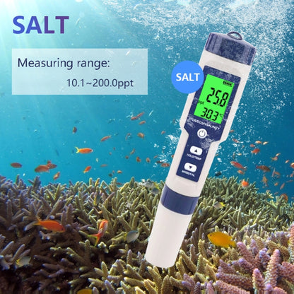 EZ-9909 PH/Salinity/Temperature/TDS/EC 5-in-1 Test Pen Multifunctional Water Quality Detector - PH & Moisture Meter by PMC Jewellery | Online Shopping South Africa | PMC Jewellery | Buy Now Pay Later Mobicred