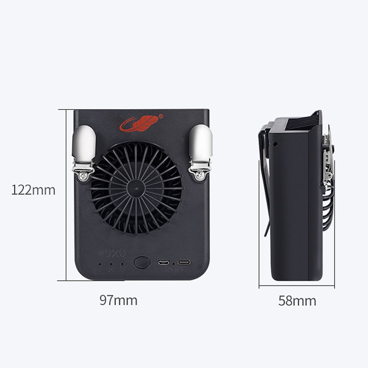 W920 Hanging Waist Hanging Neck Small Fan Outdoor Portable Handheld Usb Charging Turbine Cycle Fan(Black) - Electric Fans by PMC Jewellery | Online Shopping South Africa | PMC Jewellery | Buy Now Pay Later Mobicred