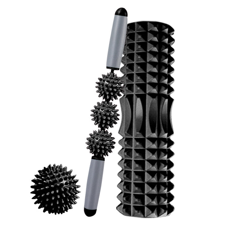 3 in 1 Eva Foam Roller Hollow Muscle Relaxation Roller Yoga Column Set, Length: 33cm (Black Crescent) - Massage & Relaxation by PMC Jewellery | Online Shopping South Africa | PMC Jewellery