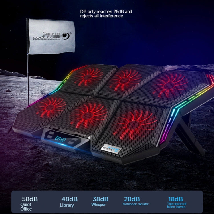 COOLCOLD RGB Notebook Radiator Six Fan Adjustable Laptop Cooling Base 5V Speed  Colorful Version - Cooling Pads by COOLCOLD | Online Shopping South Africa | PMC Jewellery | Buy Now Pay Later Mobicred