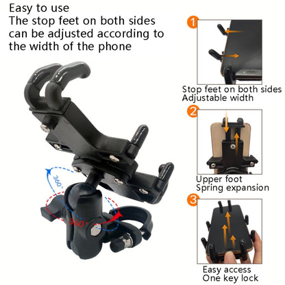 N-STAR NJN001 Motorcycle Bicycle Compatible Mobile Phone Bracket Aluminum Accessories Riding Equipment(With M10 Ball) - Holders by N-STAR | Online Shopping South Africa | PMC Jewellery | Buy Now Pay Later Mobicred