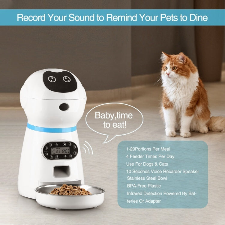 Pet Auto Feeding Intelligent Feed Stainless Steel Food Dish, Specification: AU Plug - Food Bowls by PMC Jewellery | Online Shopping South Africa | PMC Jewellery