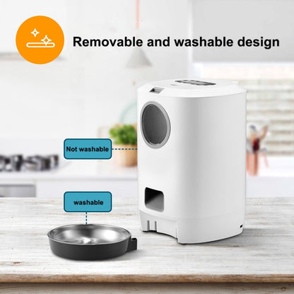 4.5L Smart Pet Cat Dog Bowl Food Automatic Dispenser Feeder  With Timer Auto Electronic Feeder With Metal Food Tray, Specification: UK Plug - Food Bowls by PMC Jewellery | Online Shopping South Africa | PMC Jewellery