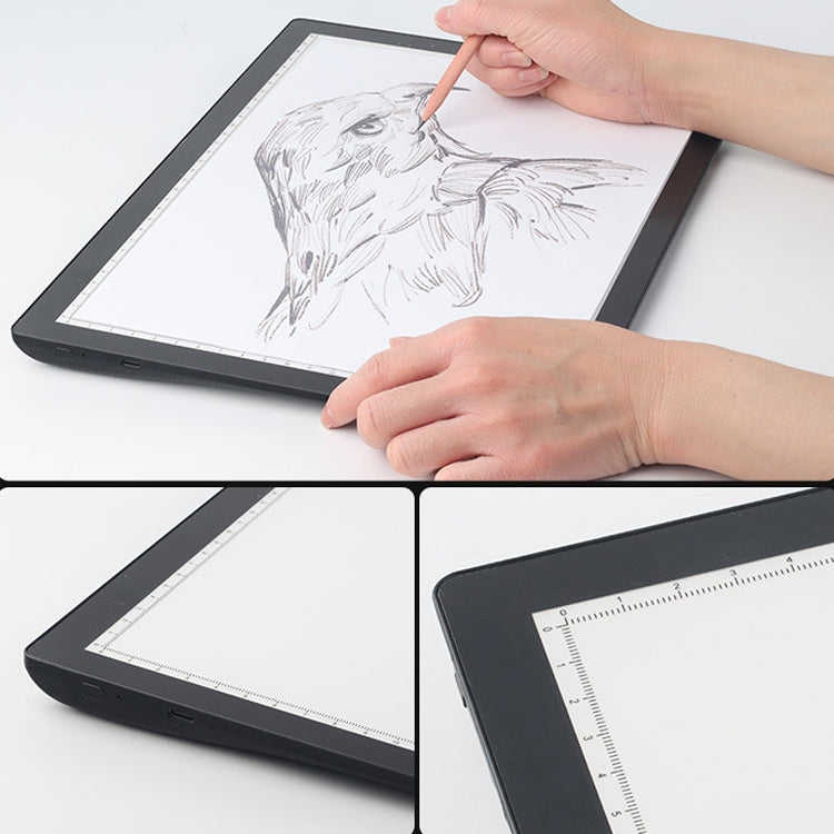 A4-D26  Charging Copy Table Soft Light Eye Protection Edging Copy Board Drawing Board(Black) -  by PMC Jewellery | Online Shopping South Africa | PMC Jewellery | Buy Now Pay Later Mobicred