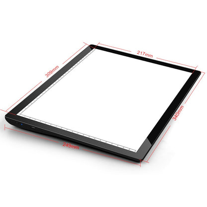 A4-D26  Charging Copy Table Soft Light Eye Protection Edging Copy Board Drawing Board(Pink) -  by PMC Jewellery | Online Shopping South Africa | PMC Jewellery | Buy Now Pay Later Mobicred