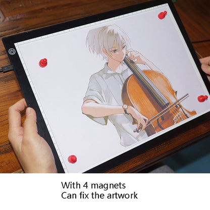 Copy Station Anime Drain Station LED Copy Board With Magnetic Suction Light Board Drawing Plate With USB Cable, Specification: A4 3 Gear Dimming (Black) -  by PMC Jewellery | Online Shopping South Africa | PMC Jewellery | Buy Now Pay Later Mobicred