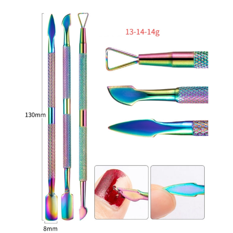 14 In 1 FABIYAN Color Titanium Nail Art Tool Set Dead Skin Shears Steel Push Nail File Pliers - Nail Clipper by PMC Jewellery | Online Shopping South Africa | PMC Jewellery | Buy Now Pay Later Mobicred