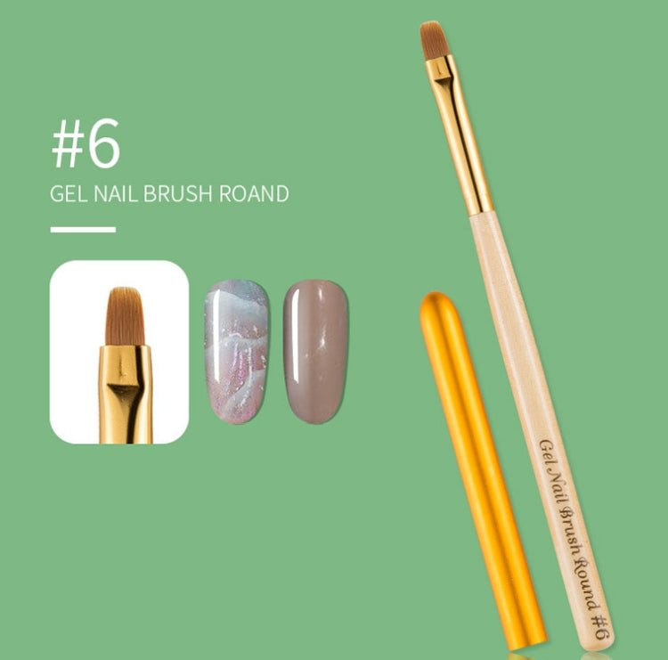 Nail Art Pen Nail Round Head Phototherapy Pen Painted Pen Brush Beauty Brush(Number 6) - Nail Art Equipment by PMC Jewellery | Online Shopping South Africa | PMC Jewellery | Buy Now Pay Later Mobicred