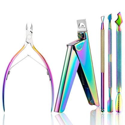 FABIYAN Nail Art Scissors Set Stainless Steel Nail Clippers Dead Skin Scissors Remover Steel Push, Specification: Set 1 - Nail Clipper by FABIYAN | Online Shopping South Africa | PMC Jewellery | Buy Now Pay Later Mobicred