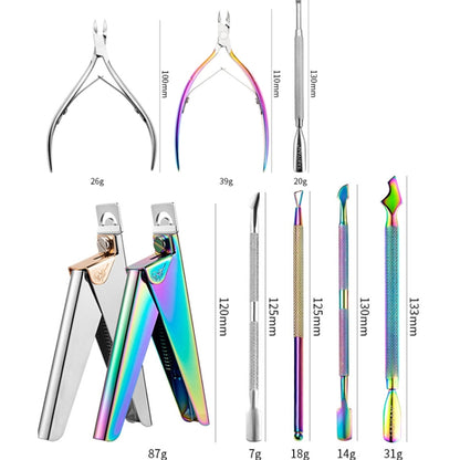 FABIYAN Nail Art Scissors Set Stainless Steel Nail Clippers Dead Skin Scissors Remover Steel Push, Specification: Set 1 - Nail Clipper by FABIYAN | Online Shopping South Africa | PMC Jewellery | Buy Now Pay Later Mobicred