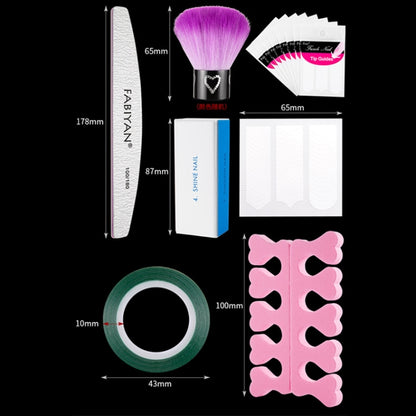 FABIYAN Nail Brush Nail Piece Set Nail Art Polishing Supplies Set, Specification: Transparent Full-sticked Small Set - Nail Art Equipment by FABIYAN | Online Shopping South Africa | PMC Jewellery | Buy Now Pay Later Mobicred