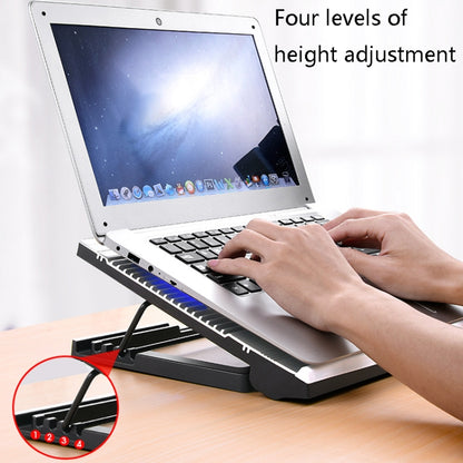 NUOXI T10 Laptop Radiator Multi-File Adjustment Aluminum Alloy Bracket(Black) - Cooling Pads by NUOXI | Online Shopping South Africa | PMC Jewellery | Buy Now Pay Later Mobicred