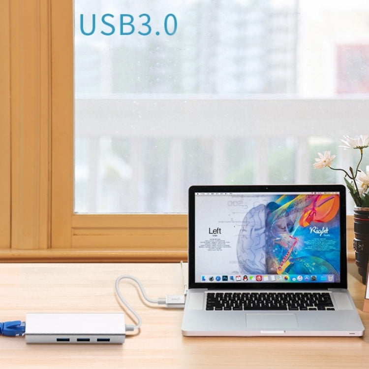 YH-U1009 3 x USB 3.0 + RJ45 to USB 3.0 External Drive-Free HUB for Laptops, Random Color Delivery - USB 3.0 HUB by PMC Jewellery | Online Shopping South Africa | PMC Jewellery | Buy Now Pay Later Mobicred