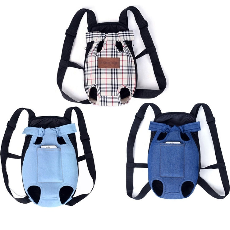 Dog Going Out Foldable On Chest Backpack Pet Carrier Bag, Colour: Blue Denim (Four Seasons)(M) - Pet Bags by PMC Jewellery | Online Shopping South Africa | PMC Jewellery