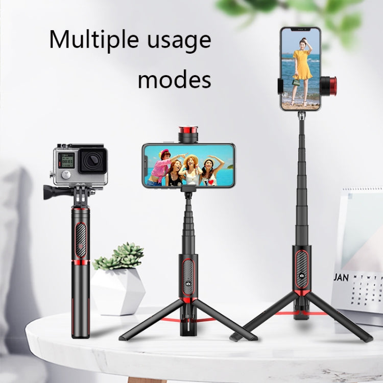 Bluetooth Selfie Stick with Tripod Multi-function Gimbal Mobile Phone Fill Light Live Support(Passion Red) - Selfie Sticks by PMC Jewellery | Online Shopping South Africa | PMC Jewellery | Buy Now Pay Later Mobicred