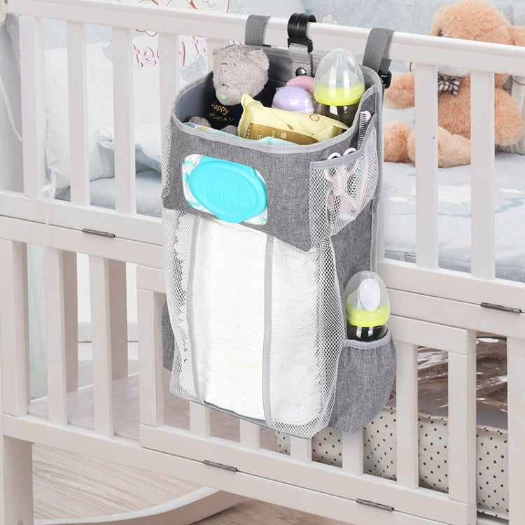 Baby Crib Hanging Bag Multifunctional Detachable Bed Diaper Toy Storage Bag(Gray Snow) - Storage Bags by PMC Jewellery | Online Shopping South Africa | PMC Jewellery