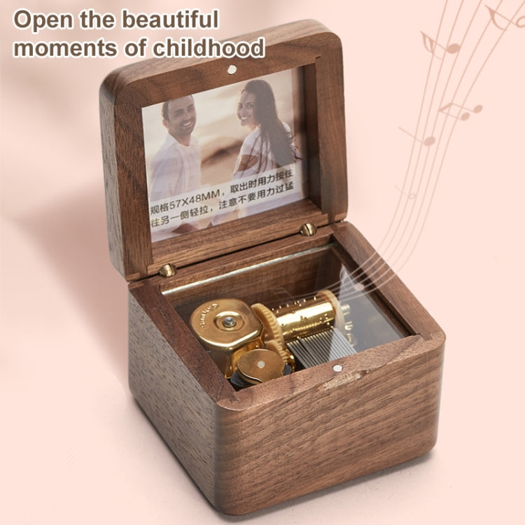 Frame Style Music Box Wooden Music Box Novelty Valentine Day Gift,Style: Walnut Gold-Plated Movement - Music Box by PMC Jewellery | Online Shopping South Africa | PMC Jewellery