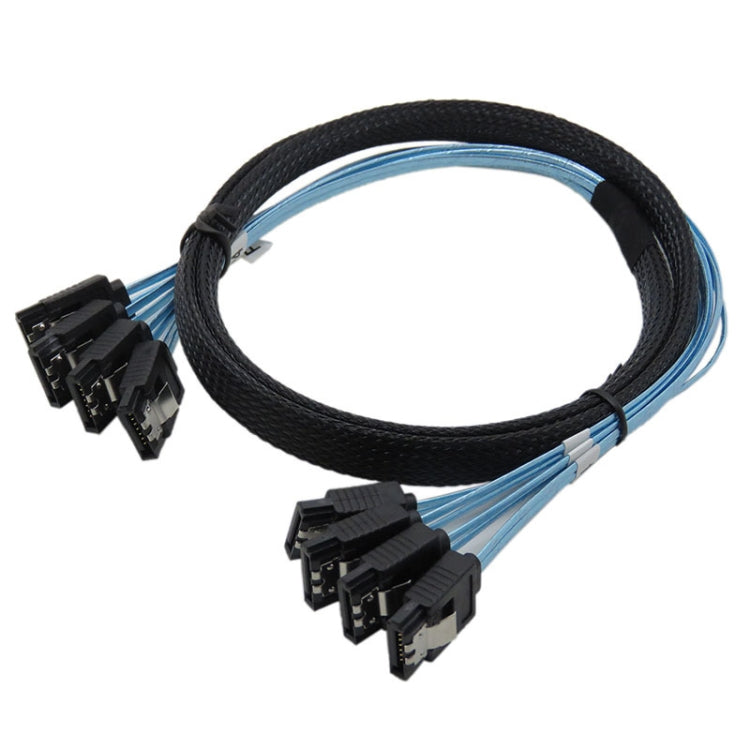 Mini SAS to SATA Data Cable With Braided Net Computer Case Hard Drive Cable,specification: 4SATA-1m - eSATA & SATA & IDE by PMC Jewellery | Online Shopping South Africa | PMC Jewellery | Buy Now Pay Later Mobicred