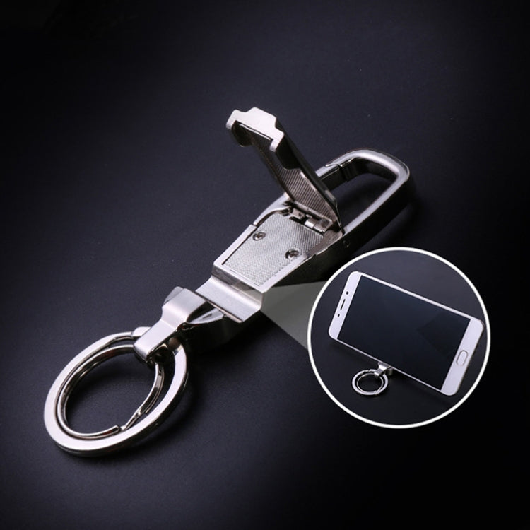 JOBON ZB-8780 Multi-Function Keychain Man Portable Mobile Phone Bracket Metal Waist Car Keychain(Silver) - Key Rings by JOBON | Online Shopping South Africa | PMC Jewellery | Buy Now Pay Later Mobicred